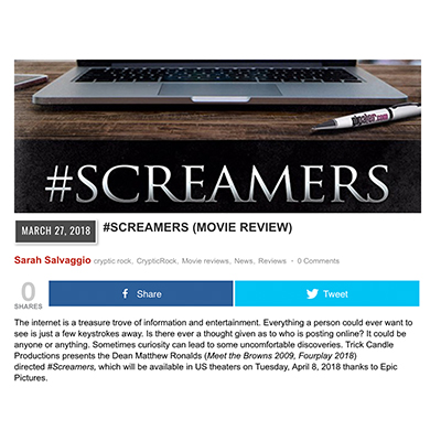 #SCREAMERS (MOVIE REVIEW)